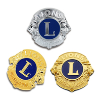 Design Glitzer Handwerk Souvenir Auto-Emblem Gold individuelles Logo Brosche Abzeichen Metall Emaille Revers-Pins Internationaler Löwenclub-Pin