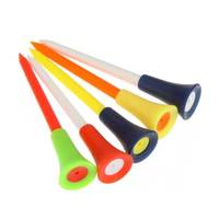 100 pièces/paquet t-shirts de golf en plastique multicolore 8.3CM coussin en caoutchouc Durable haut t-shirt de golf accessoires de golf en vrac mélange de couleurs t-shirts