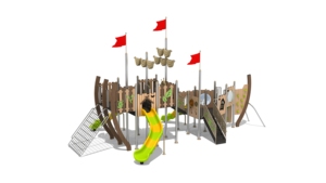 على شكل سفينة قرصنة شرائح بلاستيكية ولوحة تسلق لرياض الأطفال ومدرسة المجتمع - Product Image 2