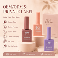 Kit de vernis à ongles en gel UV à base d'eau professionnel EG 15 ml, 60 couleurs, logo personnalisé, marque privée, non toxique, respectueux de l'environnement