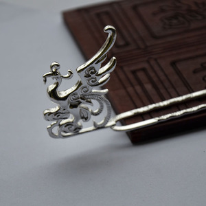 Épingle à cheveux en bronze coulé couleur cuivre, double face, motif Phénix 3D, style ancien, pour Hanfu, ornement de mariage - Product Image 2