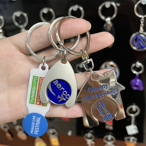 <span class=keywords><strong>Chariot</strong></span> à provisions en acier inoxydable personnalisé Chips Supermarket Coin Token Keychain Germany Trolley Coin Chip - Product Image 5