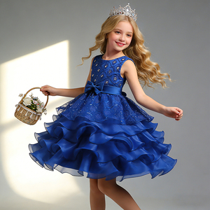 Vestido Formal de Princesa con Volantes y Lazo para Niñas Mayores, Tela de Encaje Premium, para Recital de Piano, Venta al Por Mayor OEM - Product Image 4