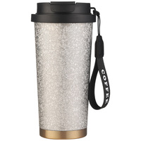 Mug à café isotherme en acier inoxydable Aisamstar, moderne et écologique, portable, pour les voyages, isolation thermique de 6 à 12 heures, avec poignée et couvercle