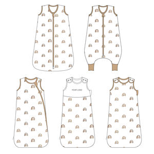 Sac de Couchage en Coton Biologique pour Bébé et Nouveau-Né, Sacs de Couchage Portables en Bambou, Imprimé Personnalisé, 0.5-2.5 - Product Image 3