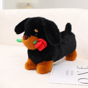 33cm sevimli Dachshund peluş oyuncaklar kırmızı gül dolması hayvan tutan-oynak kolaylığı-zamansız yoldaşlar - Product Image 3
