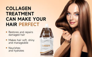 Masque capillaire au collagène bio en gros pour réparation intense, nourrissant, rafraîchissant et lissant pour <span class=keywords><strong>cheveux</strong></span> secs et bouclés - Product Image 5