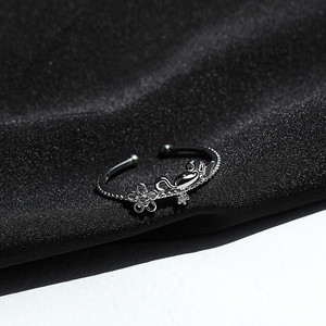 Floral <b>Cat</b> Ring For Women Open Design Simple Stylish <b>Gift</b> Jewelry - Product Image 2