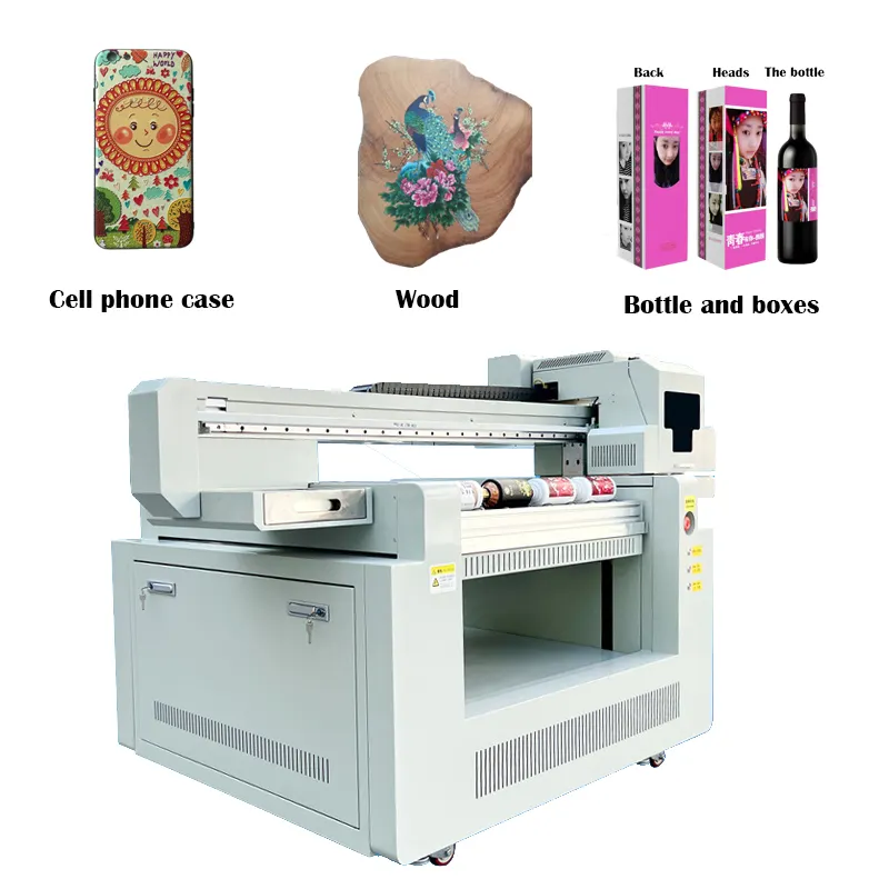 6090 UV Flatbed Printer Digital Printing Machine For Phone Case Metal Glass Acrylic Wood PVC KT PPU Plastic a4 uv printer