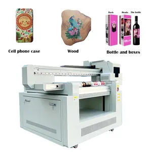 6090 UV 평판 프린터 디지털 인쇄 기계 전화 케이스 금속 유리 아크릴 나무 PVC KT PPU 플라스틱 a4 uv 프린터