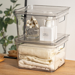 Transparent Square Storage Box With Lid For Toys Organizer Eco Friendly <b>Plastic</b> Bin For Kids Room Storage - Product Image 2