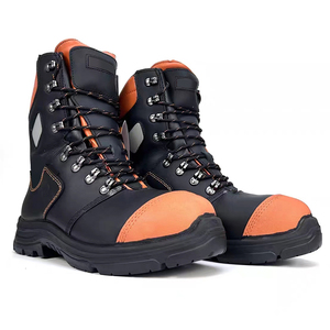 TB103 Cuero de vaca Gobang Tallas grandes Antideslizante y resistente al aceite Zapatos de trabajo de seguridad Botas de senderismo para hombres - Product Image 1