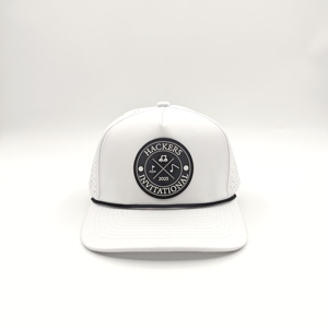 Premiere 5 Panel Solid Waterproof Golf <b>Cap</b> Custom Embroidery Logo Low MOQ OEM Laser Perforated Breathable <b>Quick</b> <b>Dry</b> Sport Supply - Product Image 5