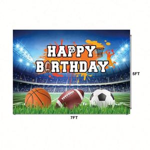 Promotion : Bannière de fond publicitaire en PVC pour fête d'anniversaire, design personnalisé, pour extérieur, thème football - Product Image 3