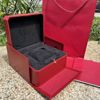 Boîtes à montres de luxe en papier écologique et cuir, personnalisées, avec logo, en carton rouge, vente en gros