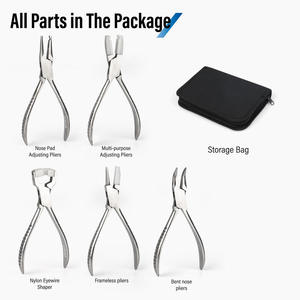 Wholesale InnoVue Opto CE ISO Certified Portable Eyewear Repair Tool Kit Steel <b>Pliers</b> <b>Set</b> Bag 5 Types Glasses Frame Maintenance - Product Image 4