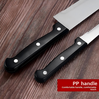Ensemble de 15 couteaux multi-usages en acier inoxydable 2Cr13, couteau de chef, couteau à découper, couteau à pain, couteau utilitaire, couteau à steak, couteau à éplucher, manche en PP, ciseaux