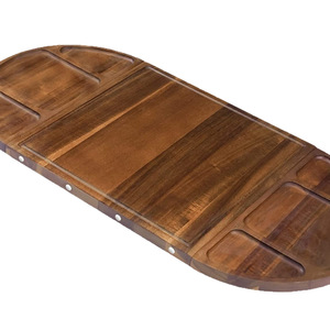 Nouveaux plateaux en bois d'acacia disponibles pour le pain, les fruits, la salade, les aliments, le fromage, les produits de charcuterie et les ensembles cadeaux décoratifs - Product Image 3