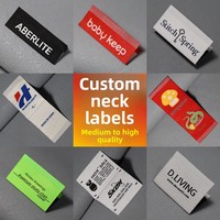 Étiquettes tissées haute densité personnalisées (forme rectangulaire en polyester) pour vêtements féminins, fabriquées à Guangzhou