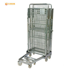Hete Verkoop <span class=keywords><strong>4</strong></span>-zijdige Opvouwbare Beveiliging Duurzaam Transport Gegalvaniseerd Staaldraad Kooi <span class=keywords><strong>Trolley</strong></span> - Product Image 3
