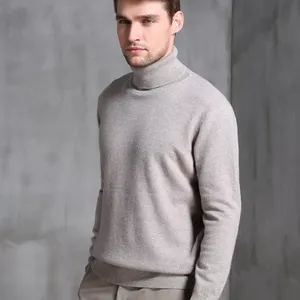 Custom 100% cashmere sweater jacquard knit pullover turtleneck men sweater