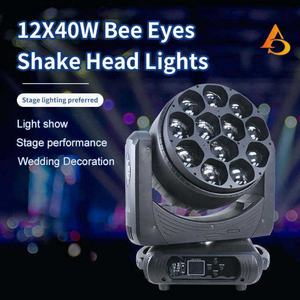 Projecteurs mobiles Bee Eye 12x40W RGBW 4-en-1 à LED, très demandés - Product Image 2