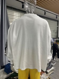 เสื้อยืดโออีเอ็มแขนยาวพิมพ์ลายสไตล์วินเทจแบบสตรีท DTG ของ GuangZhou Shangshang ผ้าวาฟเฟิลเนื้อหนา คอโอเวอร์ไซส์ - Product Image 2