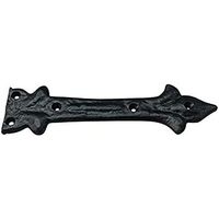 Coshik Exports Charnière à sangle antique en fonte 6,5 po Noir mat Rustique pour porte 1,0 po d'épaisseur Ouverture à 180 degrés 4 trous
