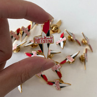 Épinglette de drapeau de la Palestine en émail, souvenir en métal en gros, badge de drapeau palestinien, épinglette de carte de la Palestine