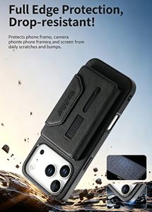 Étui de luxe 2-en-1 détachable en <span class=keywords><strong>cuir</strong></span> magnétique avec porte-cartes pour <span class=keywords><strong>iPhone</strong></span> 17 Pro Max 16 Plus 15 14 13 <span class=keywords><strong>12</strong></span> et pochette de poignet - Product Image 3