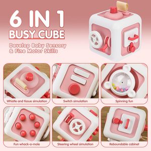 Jouet interactif EPT Whack a Mole avec volant pour tout-petits, boîte éducative Montessori, plateau d'activités, <span class=keywords><strong>cube</strong></span> d'activités - Product Image 2
