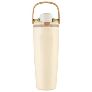 Botella de Agua Moderna de Acero Inoxidable de Alta Calidad de 30 oz con Asa Portátil, Doble Pajita para Beber, Taza Pop-Up, Botella Termo al Vacío - Product Image 1