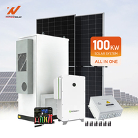 Système d'énergie solaire Growatt triphasé 100 kW/215 kWh, batterie lithium LiFePO4, kit hybride, onduleur solaire Growatt