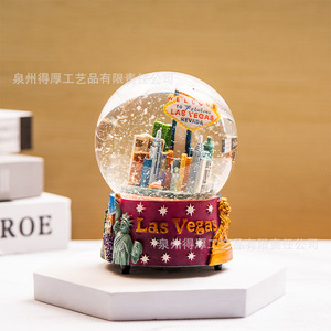 Globo de Nieve de Las Vegas, Artesanía en Resina, Miniatura Decorativa, Regalo Hecho a Mano, Adorno - Product Image 4
