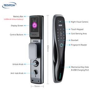 Từ Xa Khóa Cửa Pháp Chữ Số Thông Minh Trượt Kỹ Thuật Số Phòng Ngủ Khách Sạn Hệ Thống Bảo Đảm Cho Nhà Lối Vào Thẻ Chìa Khóa Chính Thiết Lập Với Ổ Khóa - Product Image 6