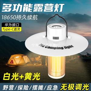 โคมไฟตั้งแคมป์ไฟฉาย LED ชาร์จไฟแบบ USB ได้ ไฟเดินป่าแบบพกพา แหล่งกำเนิดแสงสีขาว ปุ่มควบคุมแบบกด - Product Image 4