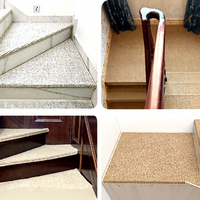 Tapis d'escalier auto-adhésif sans colle, antidérapant, lavable à la main, en lin, pour villa, pour sols intérieurs et marches de maison