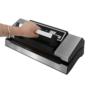 Scelleuse <span class=keywords><strong>sous</strong></span> <span class=keywords><strong>vide</strong></span> multifonction à double scellage, chauffage en aluminium, compte à rebours LED, coupe-ruban intégré, support de <span class=keywords><strong>rouleau</strong></span>, bac anti-goutte, compatible <span class=keywords><strong>Foodsaver</strong></span> - Product Image 3