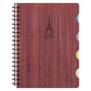 Wholesale Customized Retro Style <b>Spiral</b> <b>Notebook</b> Wood Grain Design Business Planner Paper for Meeting Promotional - Product Image 1