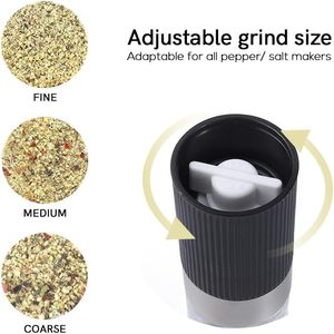 Mini moulin à épices en plastique avec bouteilles en verre, moulin à sel et poivre 2-en-1 à cœur céramique, écologique, alimenté par batterie rechargeable - Product Image 4
