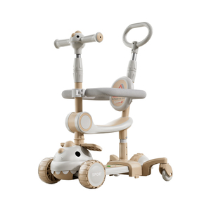 Trottinette pliable de luxe 6-en-1 pour enfants avec siège amovible et barre de poussée, tricycle à 3 roues évolutif pour garçons et filles de 1 à 12 ans - Product Image 1