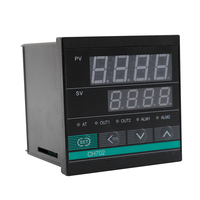 Controlador de Temperatura Digital PID CH102 100-240VAC con Pantalla LED Dual, Entrada K/E/PT100, Relé de Estado Sólido, Salida Dual Industrial