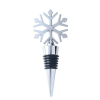 Bouchon de bouteille de vin décoratif de Noël en alliage de zinc et TPR, durable et écoresponsable, couleur argent/or, pour garder le vin frais