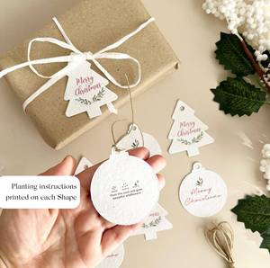 Creative Angel Style Christmas Tree Hang Tag Seed Paper Decorative Greeting Card Postcard Festive Season Paper Sprouting Craft