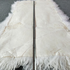Tapis en vraie fourrure d'agneau de mouton de mongolie, pour couverture, assiette, bouclée, en fourrure de chèvre, Long, - Product Image 3