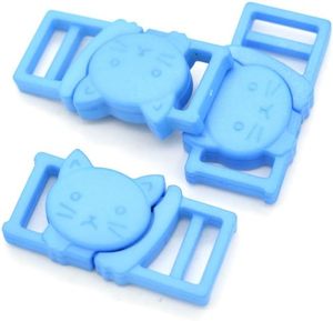 Boucle de sécurité réglable en plastique robuste en forme de tête de chat de 10 mm, colorée, luxueuse, étanche et portable pour collier de chat ou de chien - Product Image 3