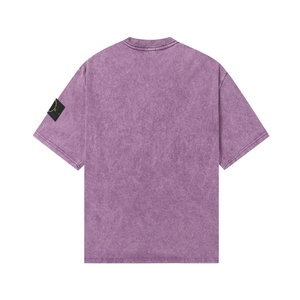 T-shirt Unisex Casual con Design a S, Collo Tondo, Manica Corta, Effetto Usurato e Lavato - Product Image 4
