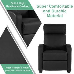 Mở rộng ngồi có thể ngả ghế PU da winback duy nhất đẩy trở lại sofa hiện đại có thể điều chỉnh rạp hát tại nhà chỗ ngồi ghế bành cho phòng ngủ - Product Image 3