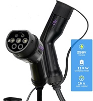 Câble de charge double Lily personnalisé de 5 mètres, type 2 vers type 2, 22 kW, 32 A, 3 phases, mode 3, type 2 vers type 2, pour véhicules électriques