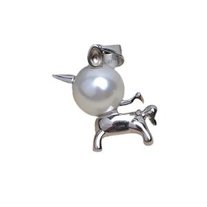 Plata S925, Colgante de unicornio con perla alienígena barroca, Bandeja vacía para DIY, Accesorios de joyería femenina de moda, 4222 - Fornituras y componentes - Product Image 5